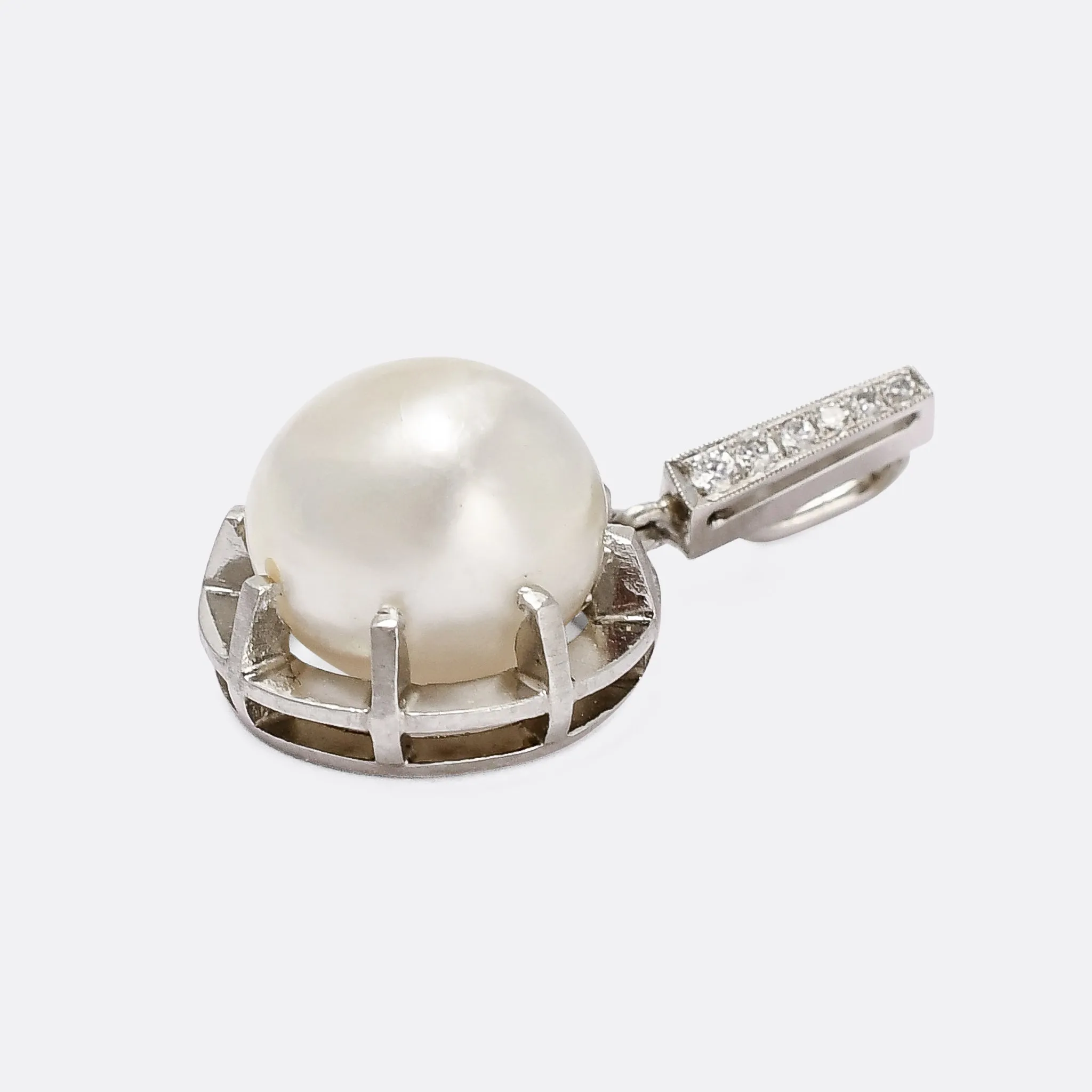 Art Deco Saltwater Pearl Pendant