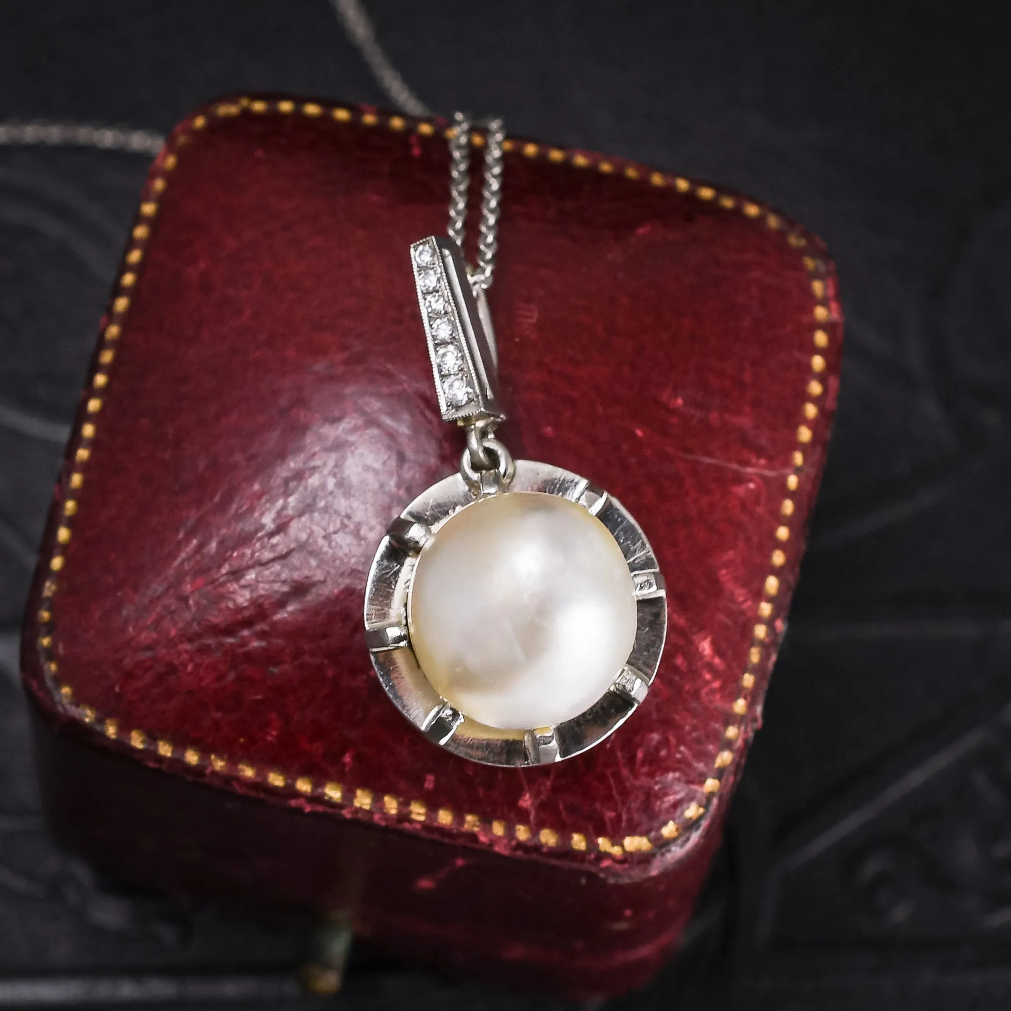 Art Deco Saltwater Pearl Pendant