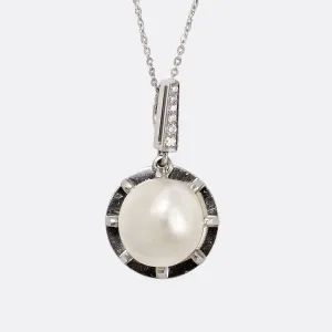 Art Deco Saltwater Pearl Pendant