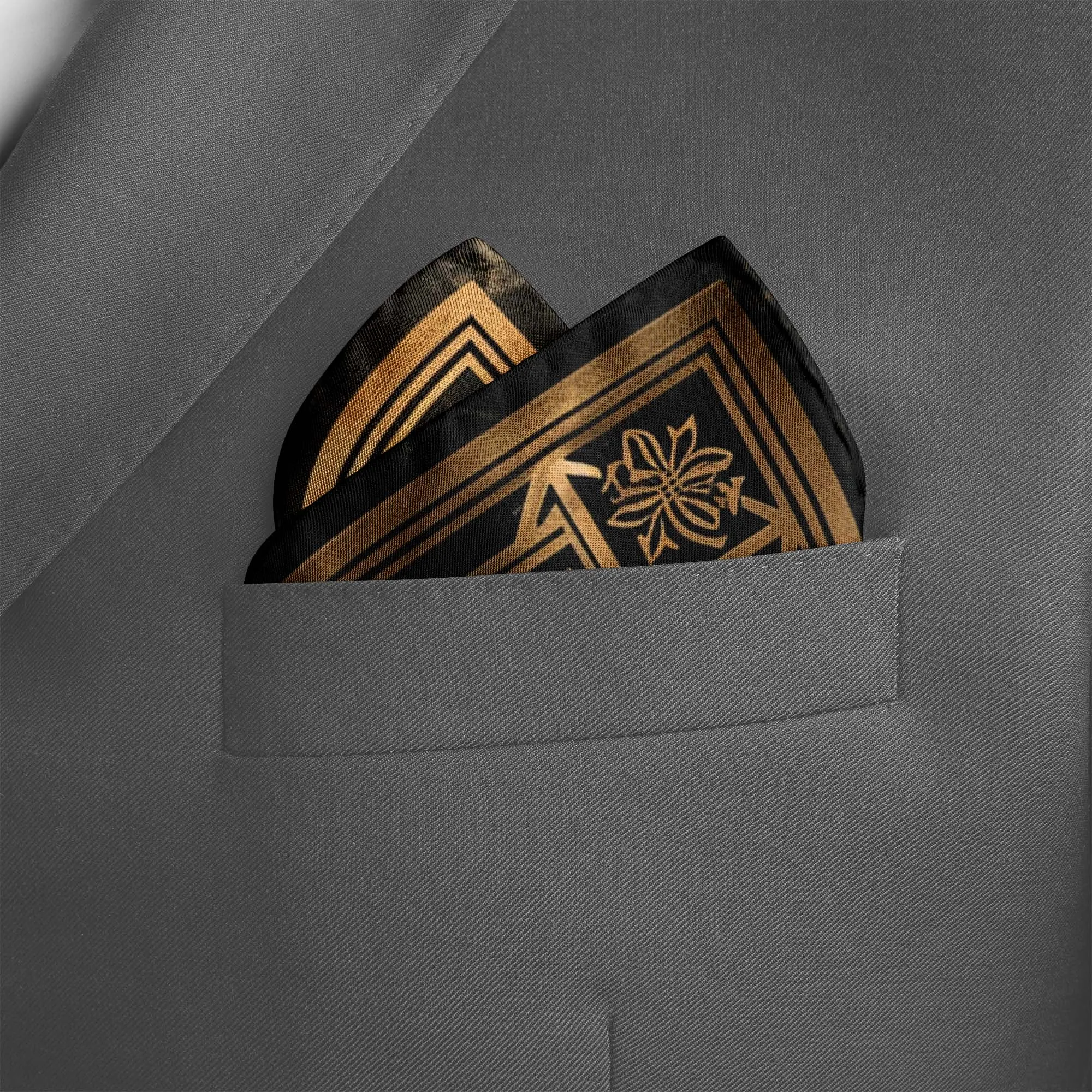 ART DECO SILK POCKET SQUARE