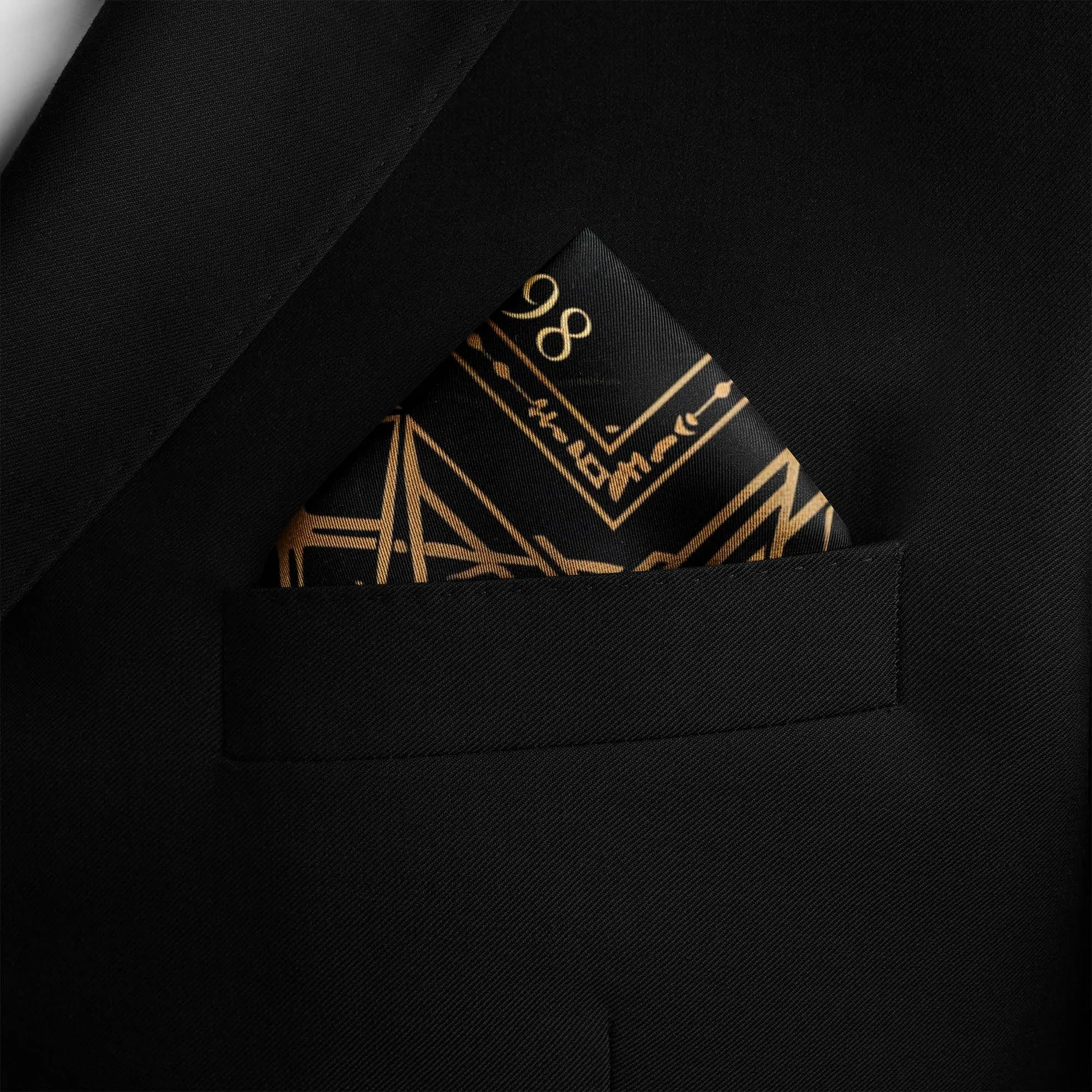 ART DECO SILK POCKET SQUARE