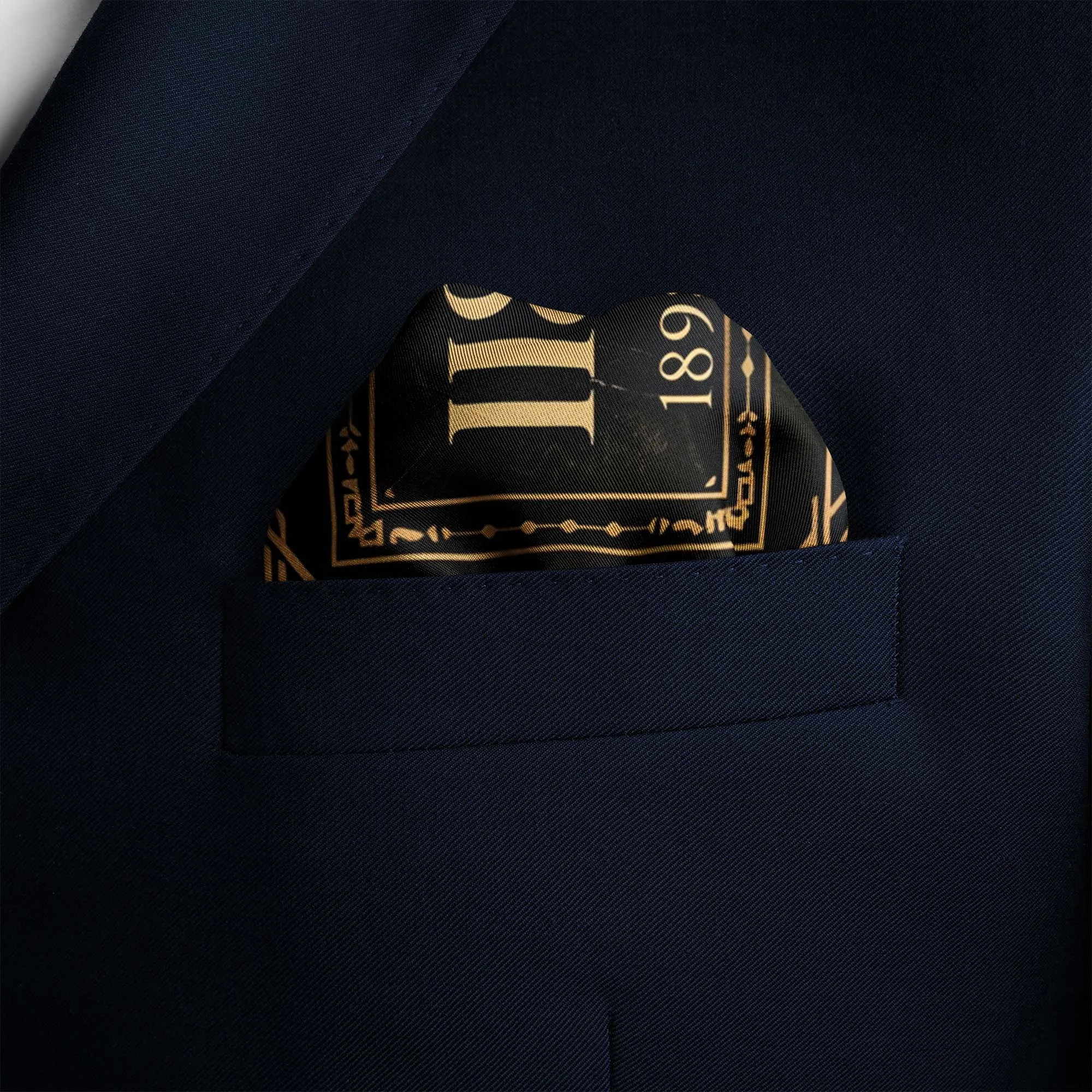 ART DECO SILK POCKET SQUARE
