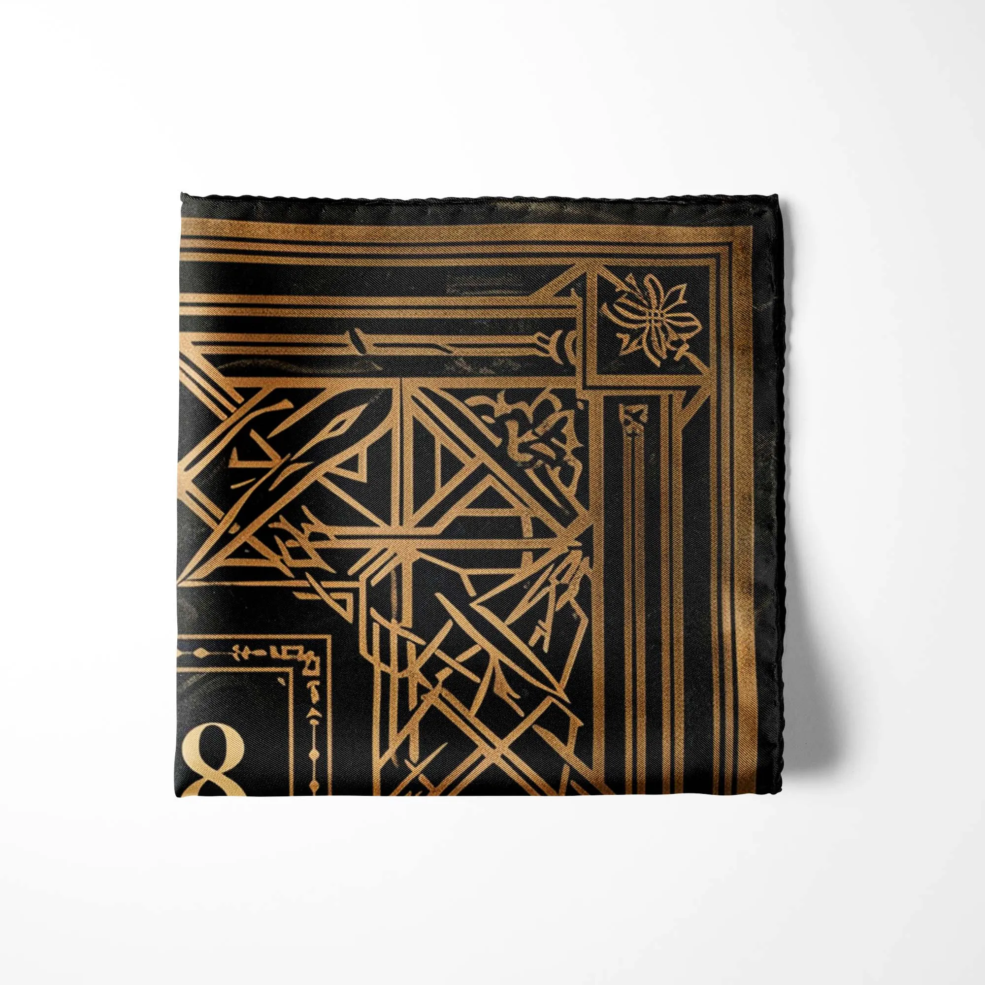 ART DECO SILK POCKET SQUARE