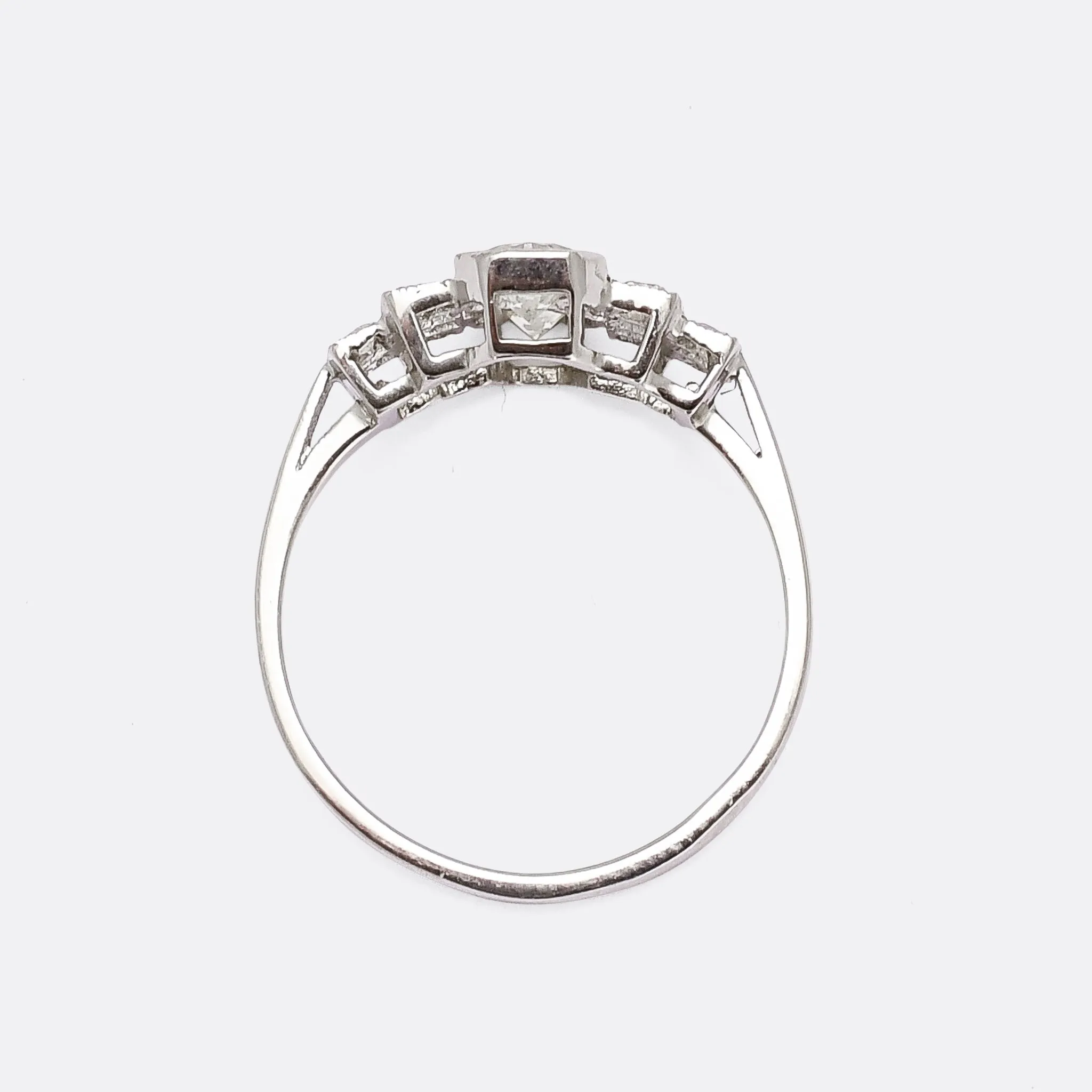 Art Deco Stepped Shoulder "Toi Et Moi" Engagement Ring