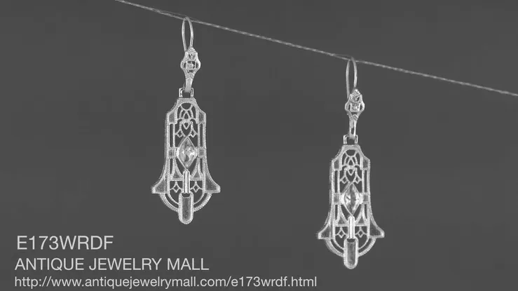 Art Deco Sterling Silver Rose de France Amethyst Dangling Filigree Earrings
