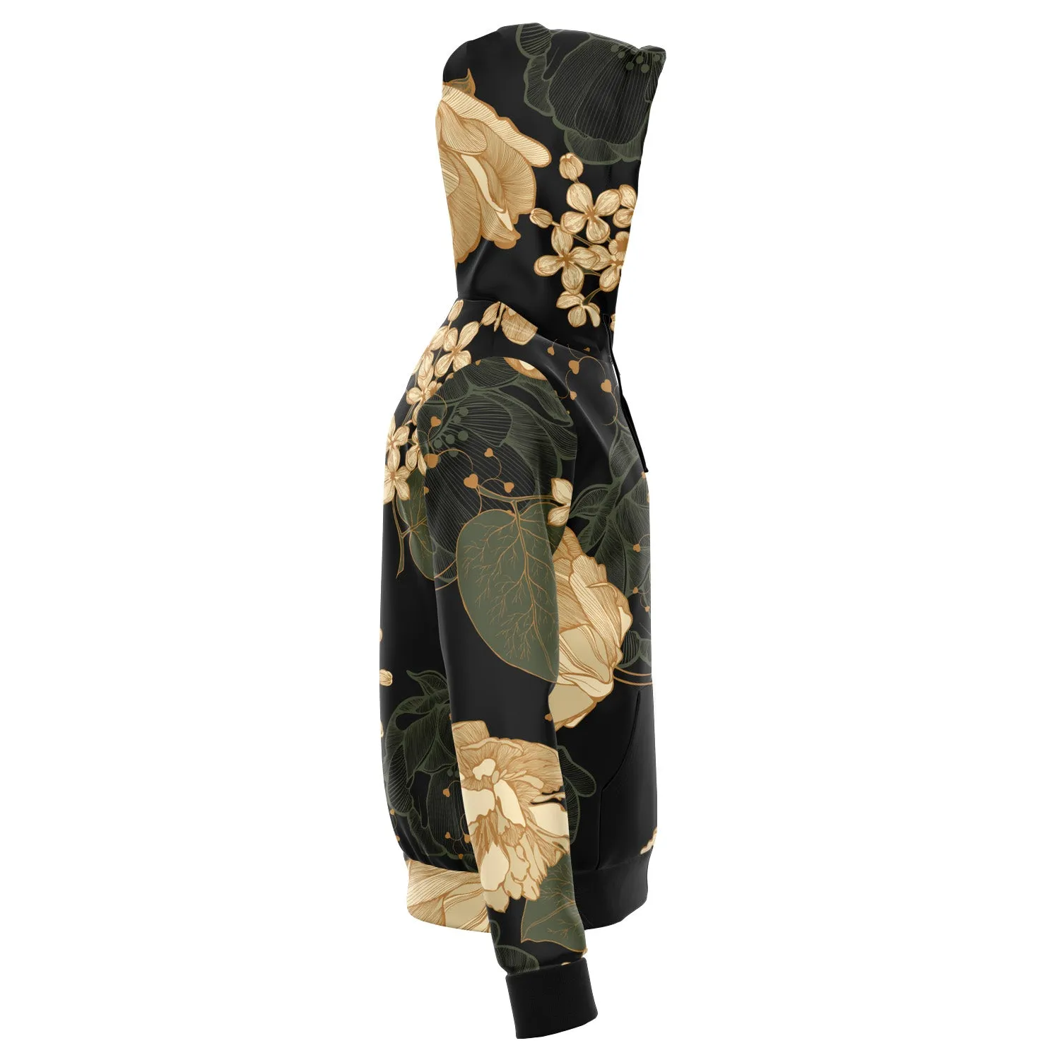 Art Nouveau Smoky Floral Zip Up Hoodie