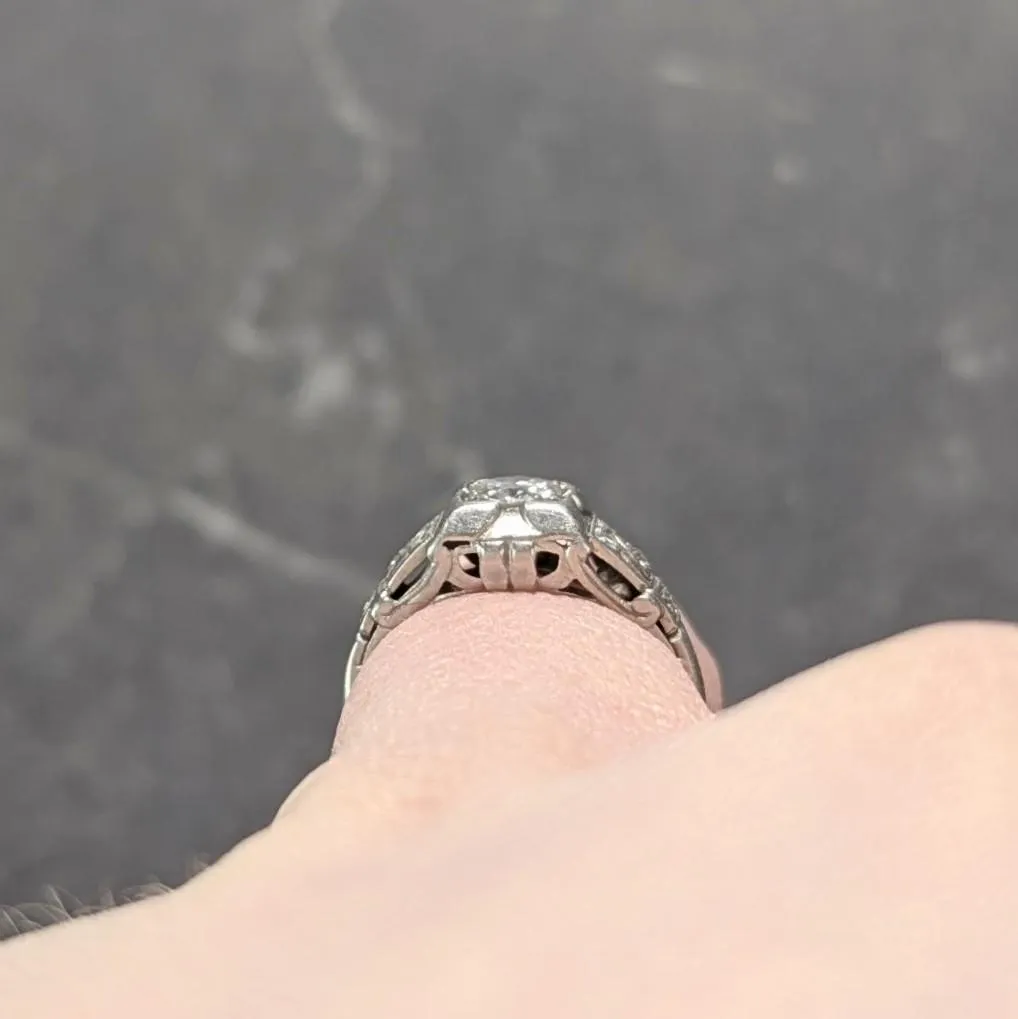 Bailey Banks & Biddle 1938 Art Deco 0.40 CTW Diamond Platinum Vintage Engagement Ring