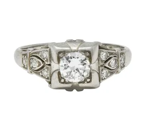 Bailey Banks & Biddle 1938 Art Deco 0.40 CTW Diamond Platinum Vintage Engagement Ring