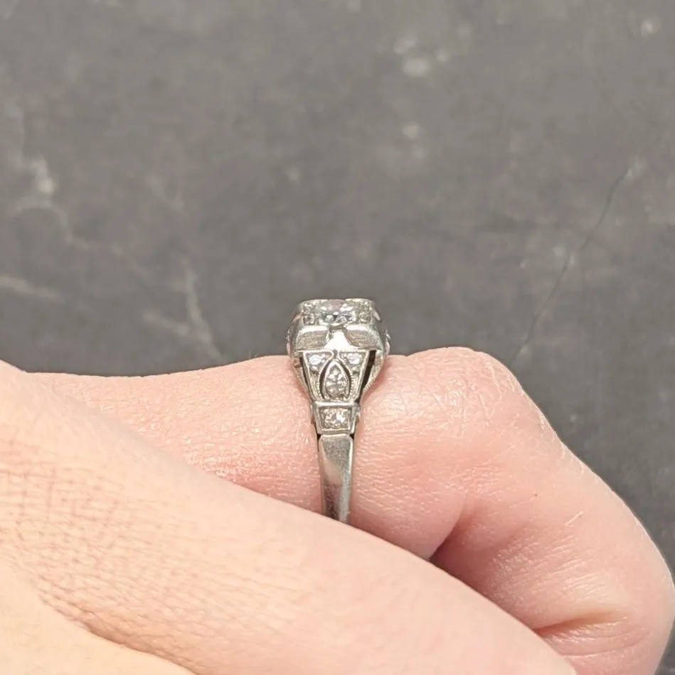 Bailey Banks & Biddle 1938 Art Deco 0.40 CTW Diamond Platinum Vintage Engagement Ring