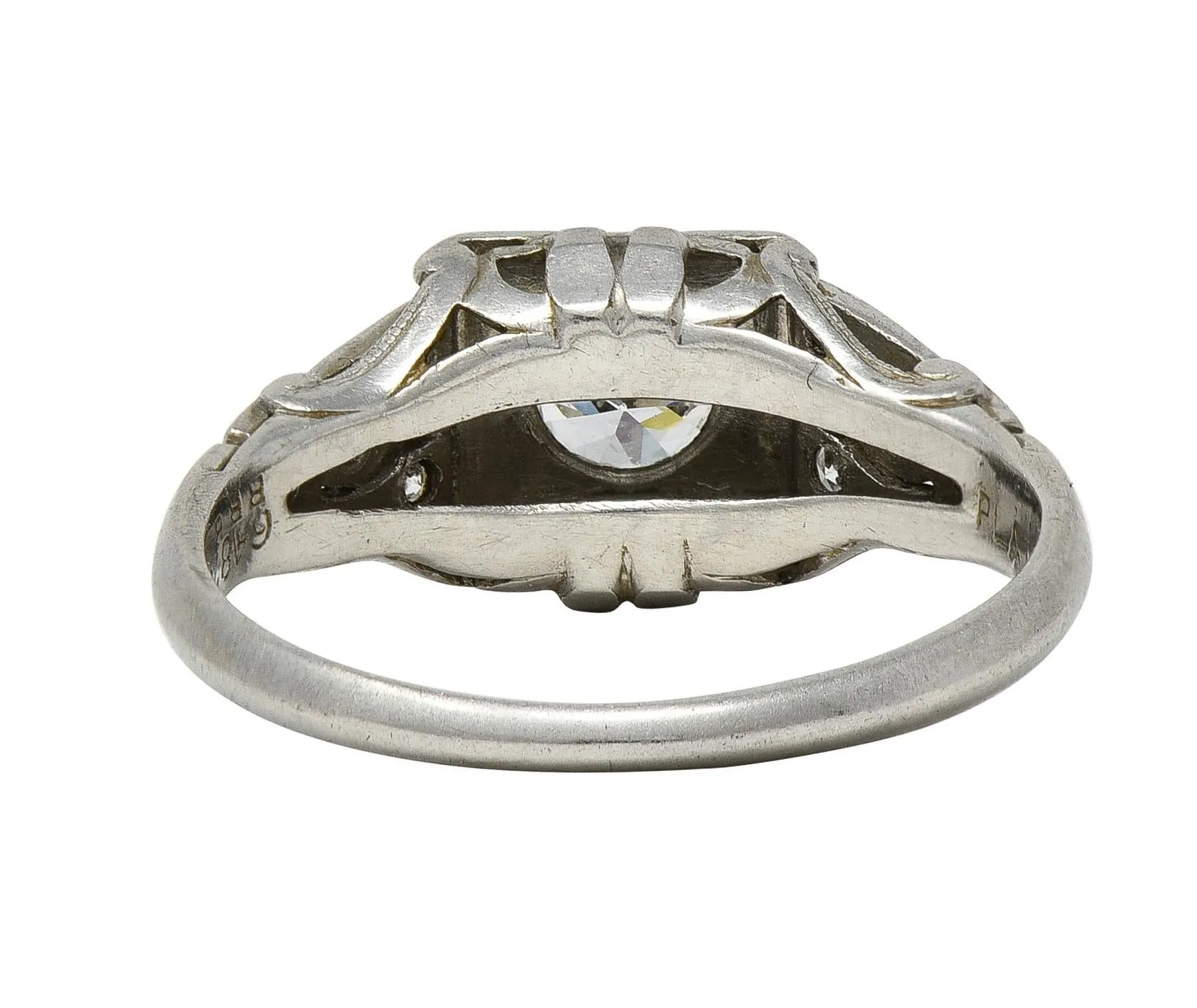Bailey Banks & Biddle 1938 Art Deco 0.40 CTW Diamond Platinum Vintage Engagement Ring