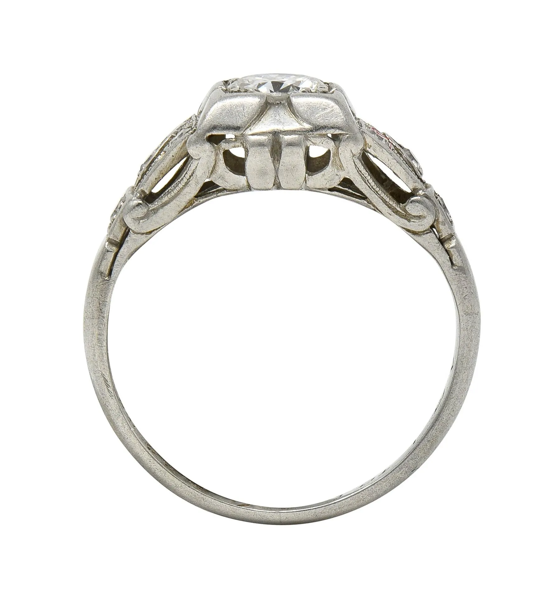 Bailey Banks & Biddle 1938 Art Deco 0.40 CTW Diamond Platinum Vintage Engagement Ring