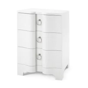 Bardot 3-Drawer Side Table / Chiffon White