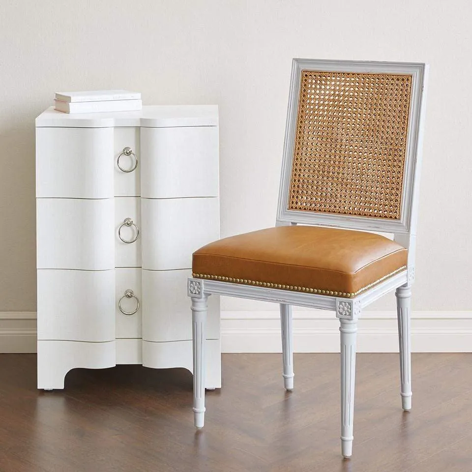 Bardot 3-Drawer Side Table / Chiffon White
