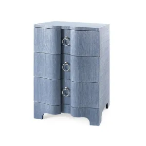 Bardot 3-Drawer Side  Table / Navy Blue