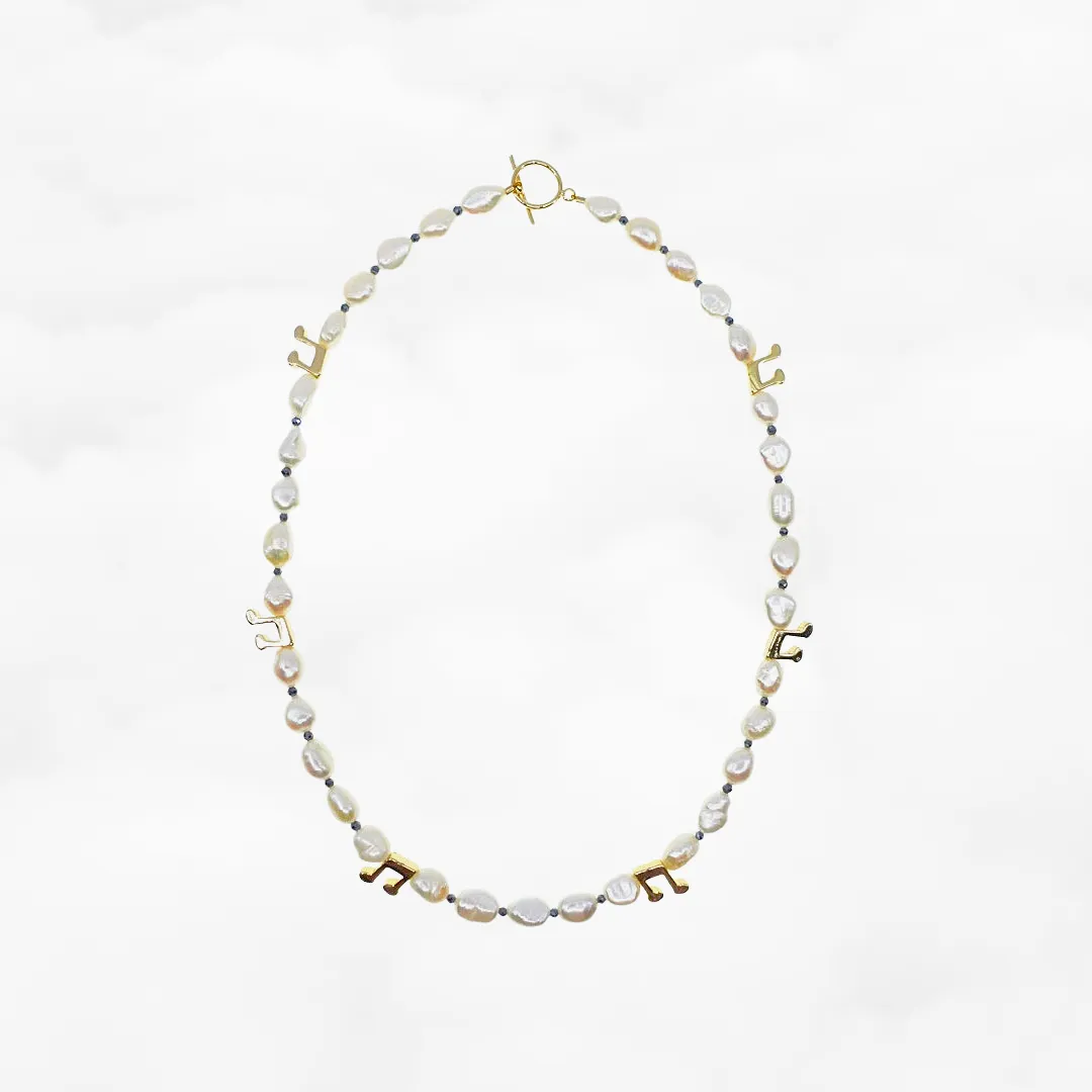 Baroque Pearl Necklace with Music Notes