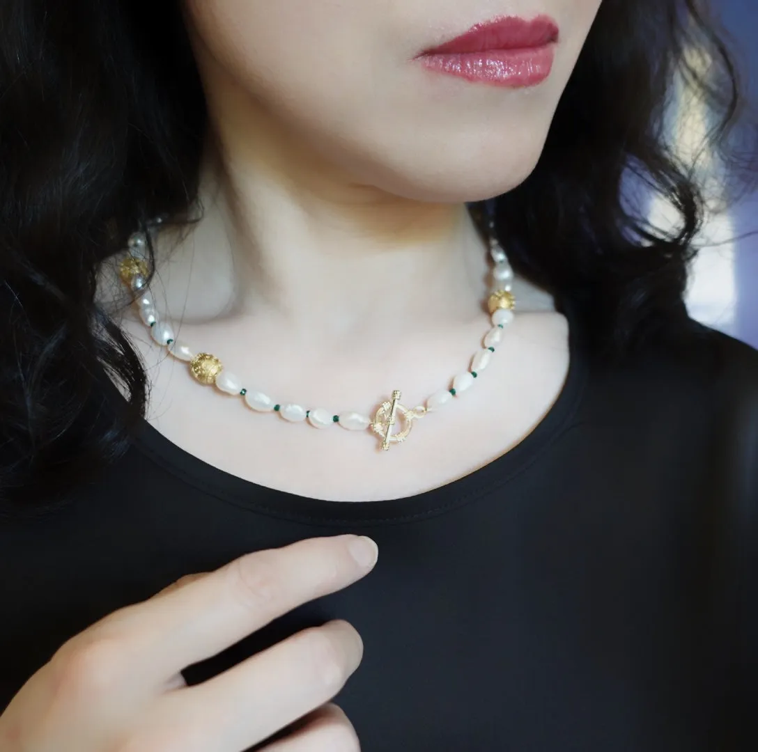 Beaded Baroque Pearl Necklace