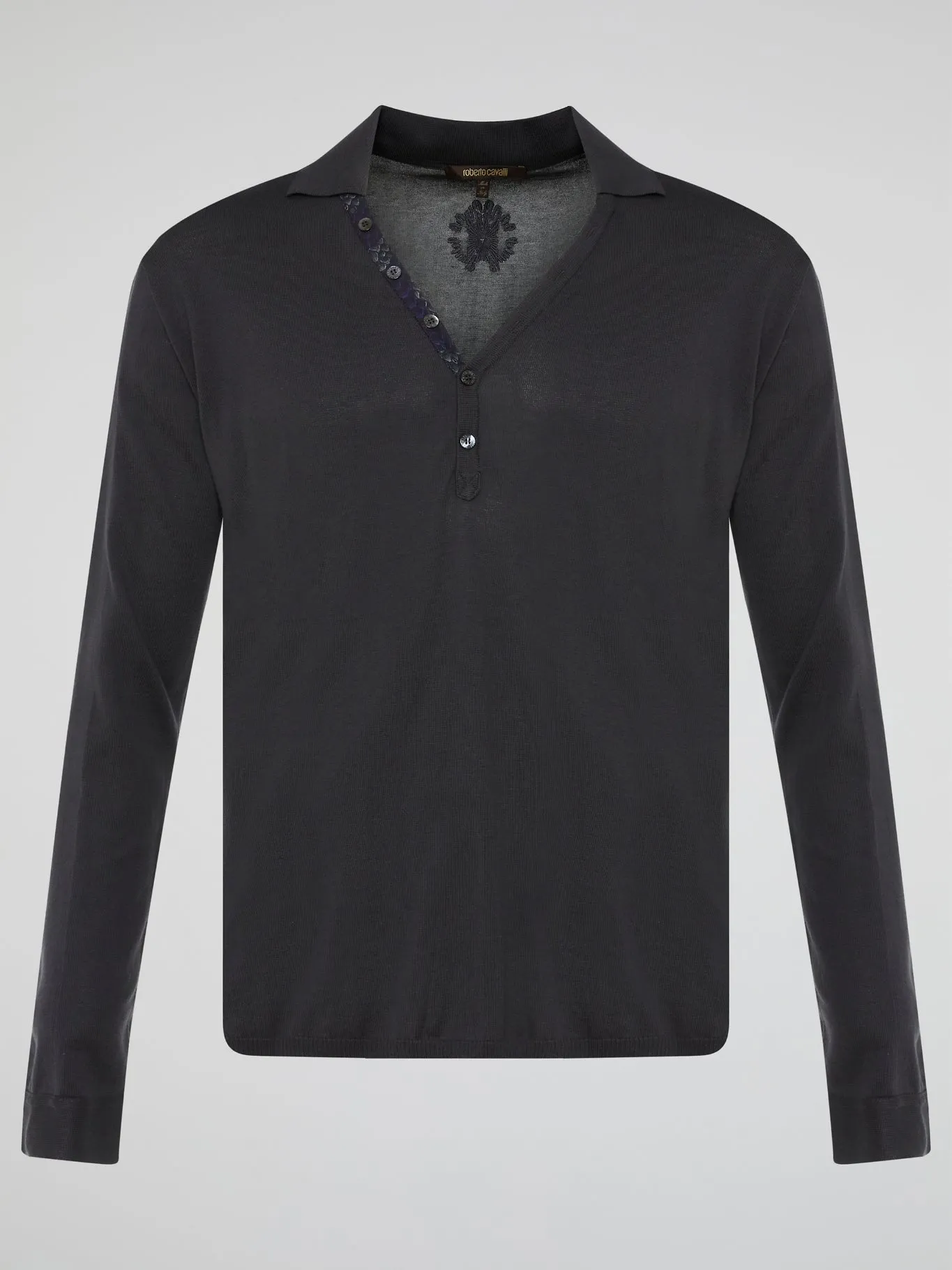 Black Long Sleeve Polo Shirt