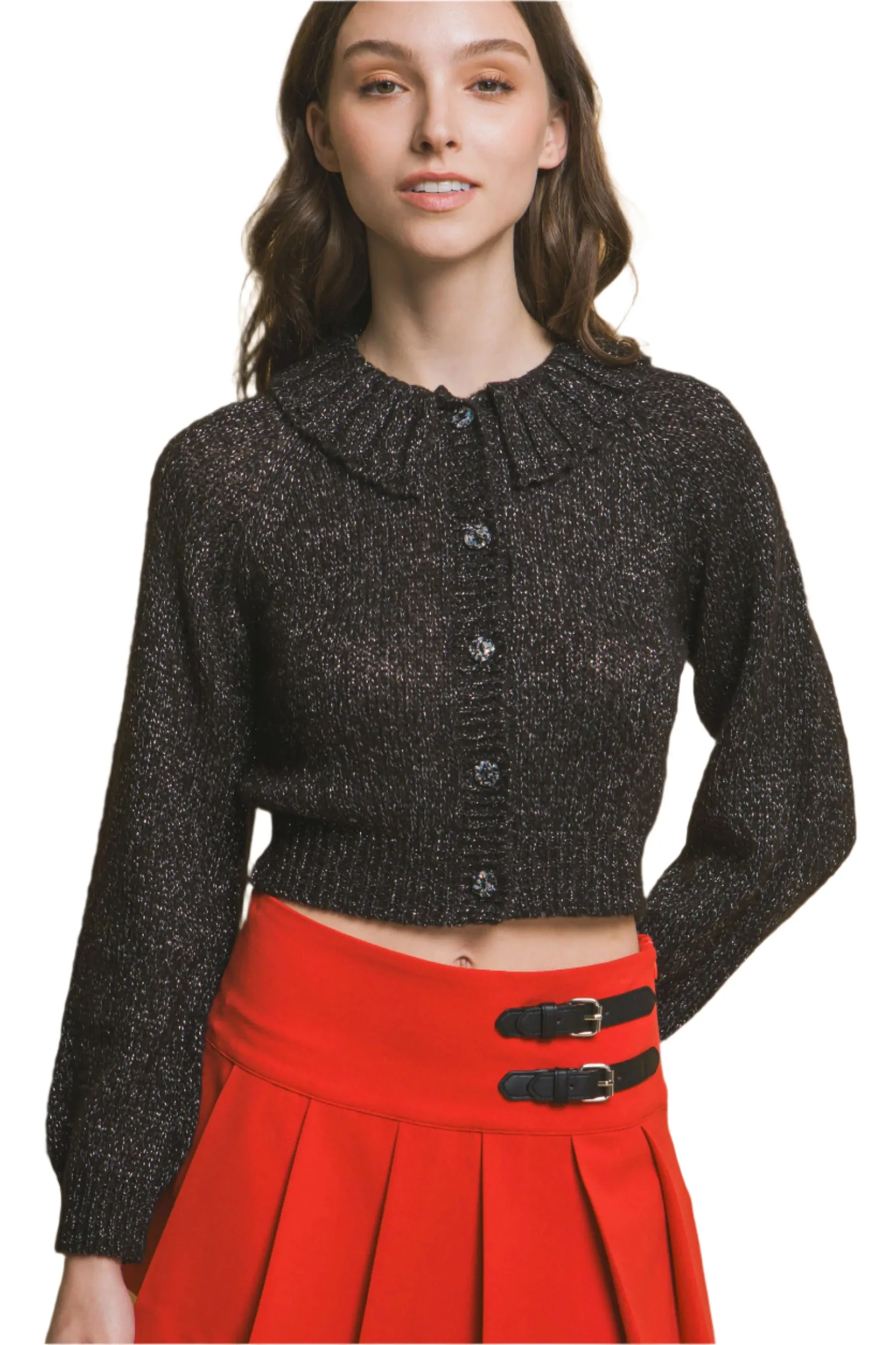 Black Short Collard Sweater