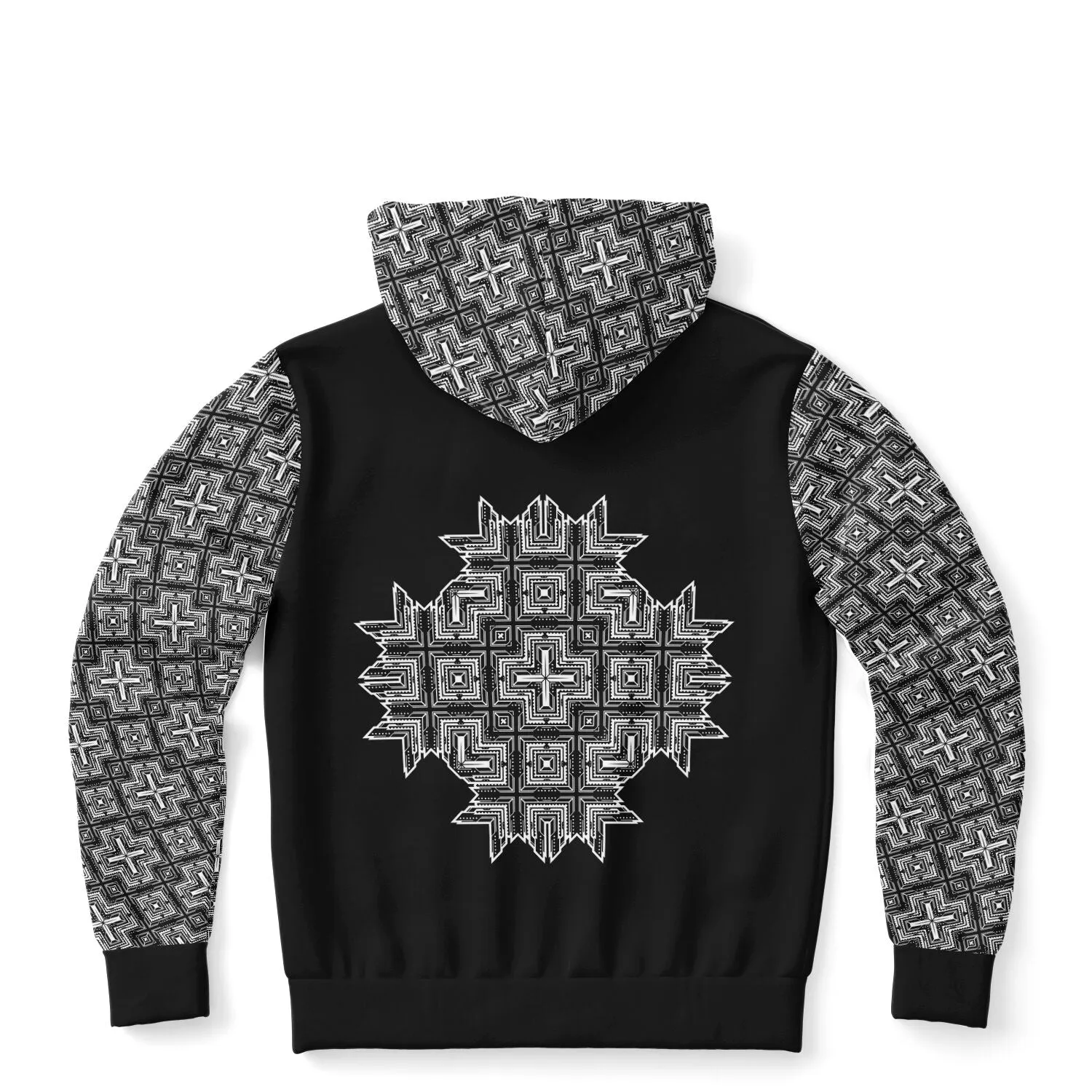 Black/White Deco Zip Hoodie