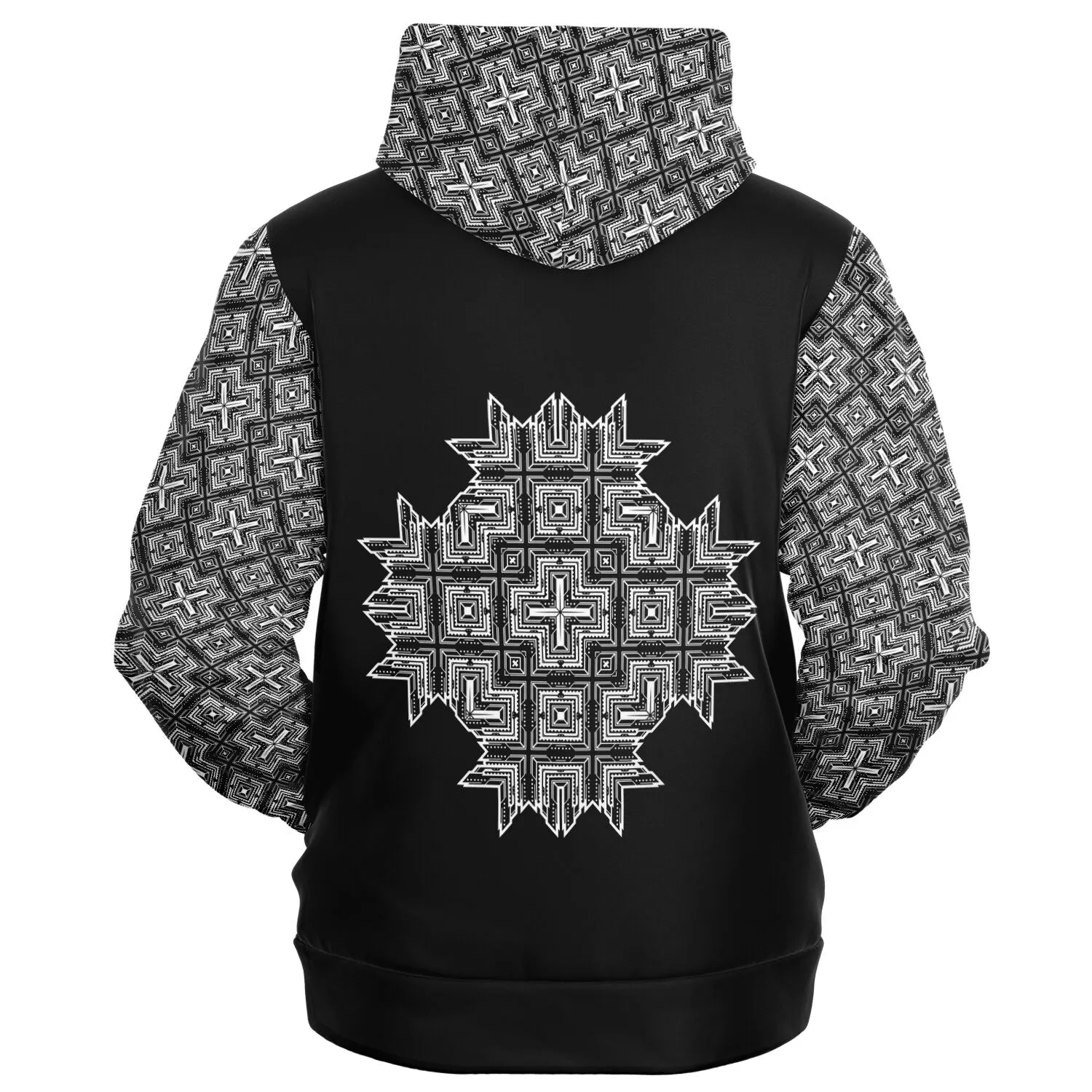 Black/White Deco Zip Hoodie