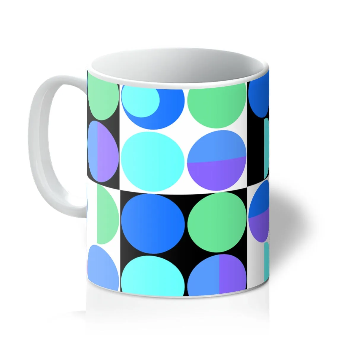 Blue Bauhaus Retro Abstract Memphis Style Mug