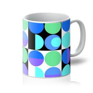 Blue Bauhaus Retro Abstract Memphis Style Mug