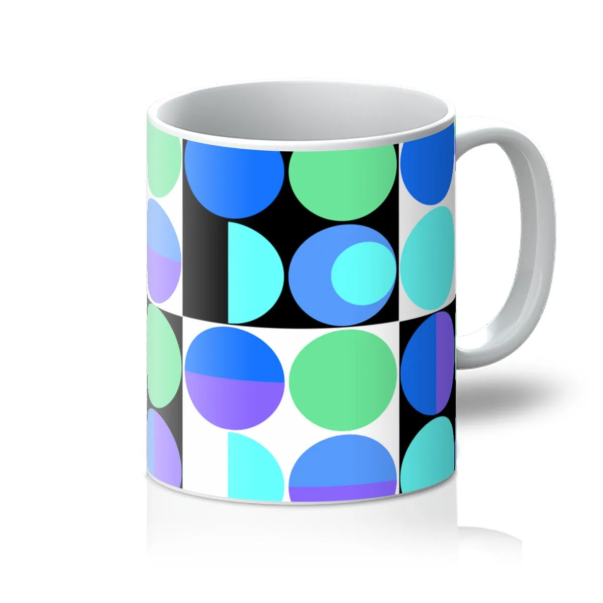 Blue Bauhaus Retro Abstract Memphis Style Mug