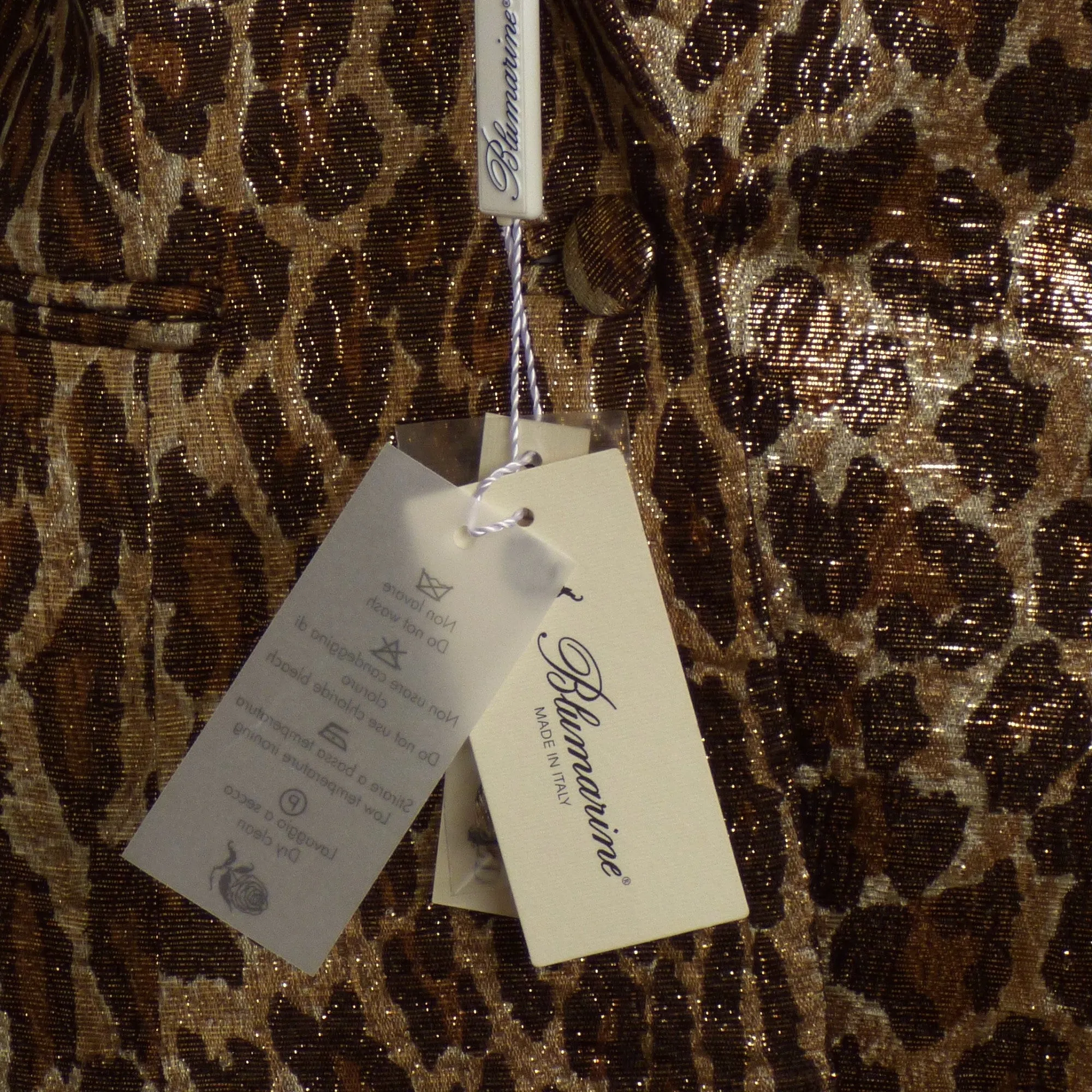 BLUMARINE- NWT Jeweled Metallic Animal Print Blazer, Size 10