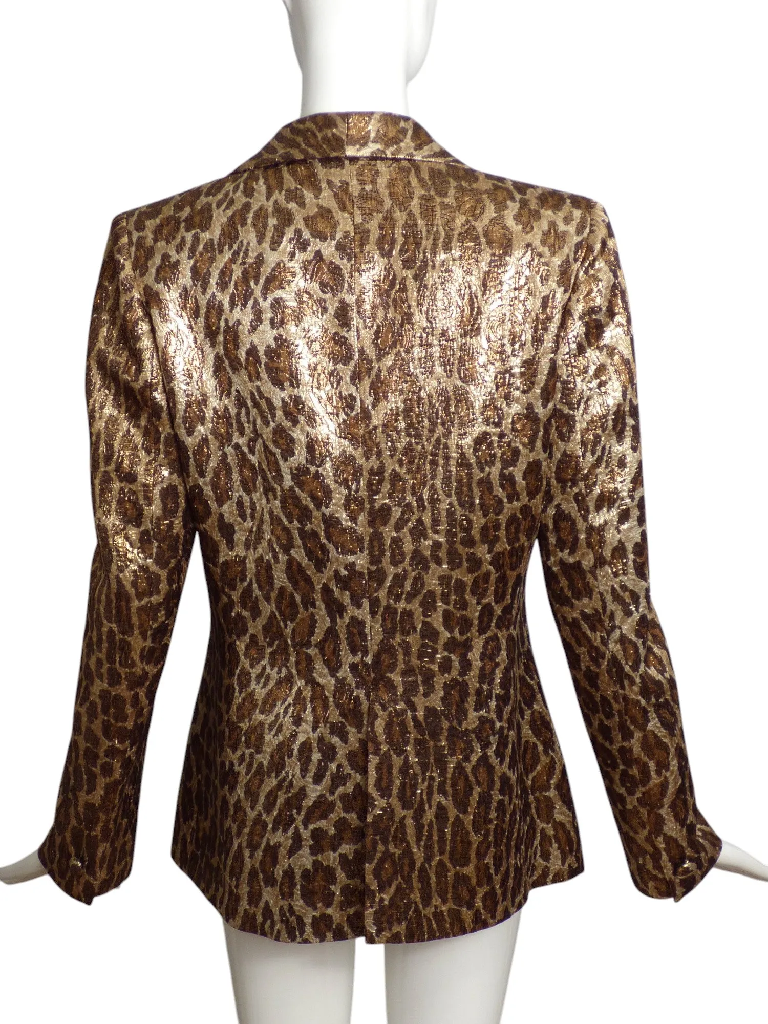 BLUMARINE- NWT Jeweled Metallic Animal Print Blazer, Size 10