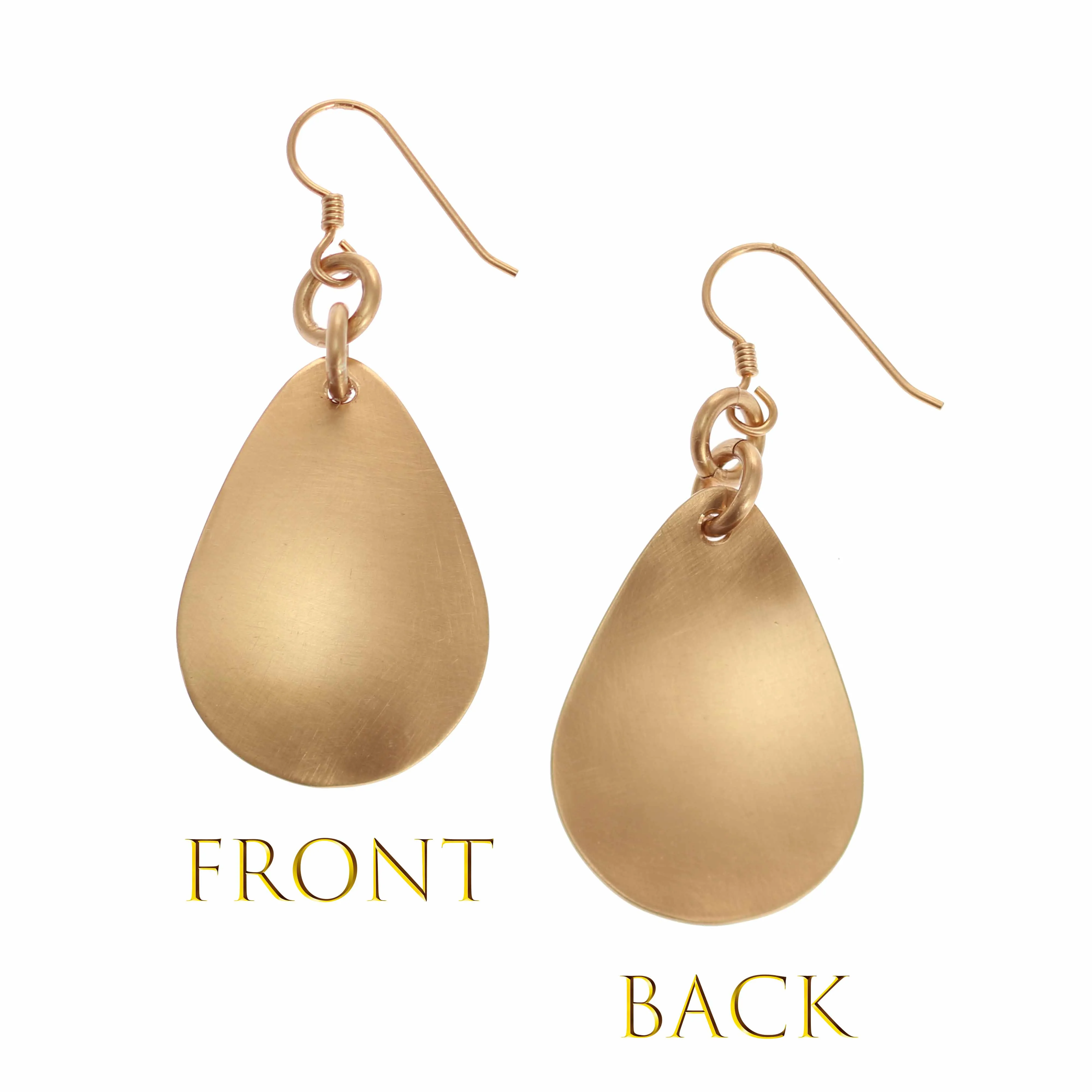 Brushed Bronze Medium Teardrop Earrings