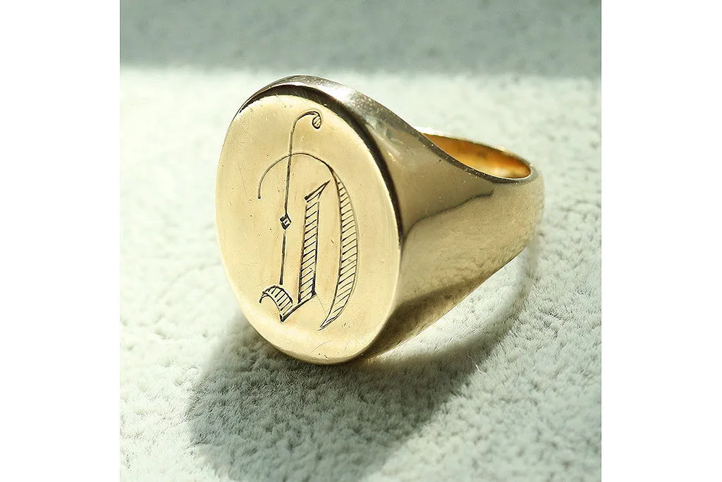 C.1900. Large 'D' Signet Ring