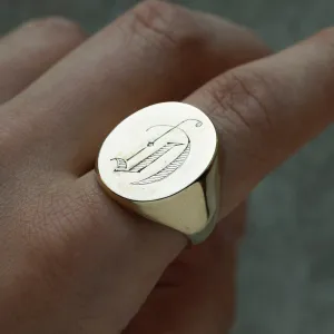 C.1900. Large 'D' Signet Ring