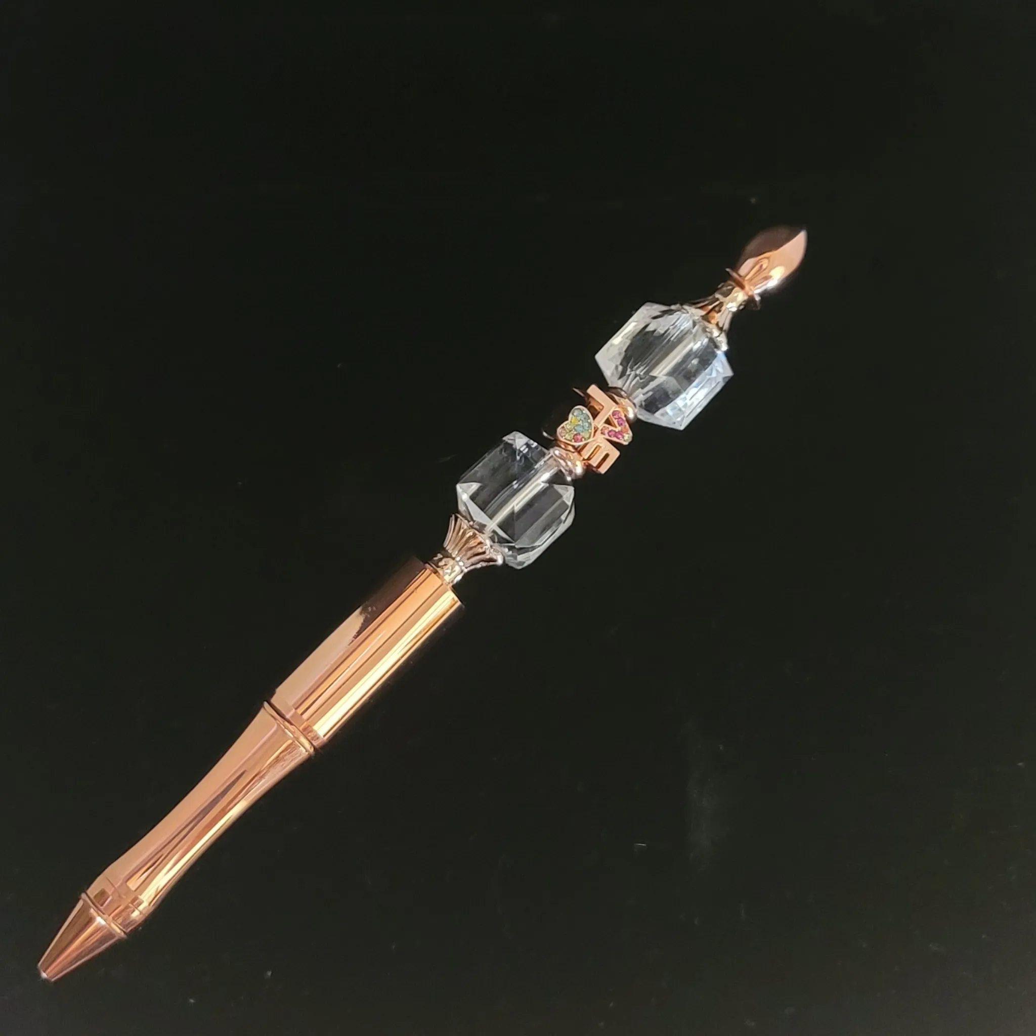 Charlotte - Crystal & Rose Gold Jeweled Pen
