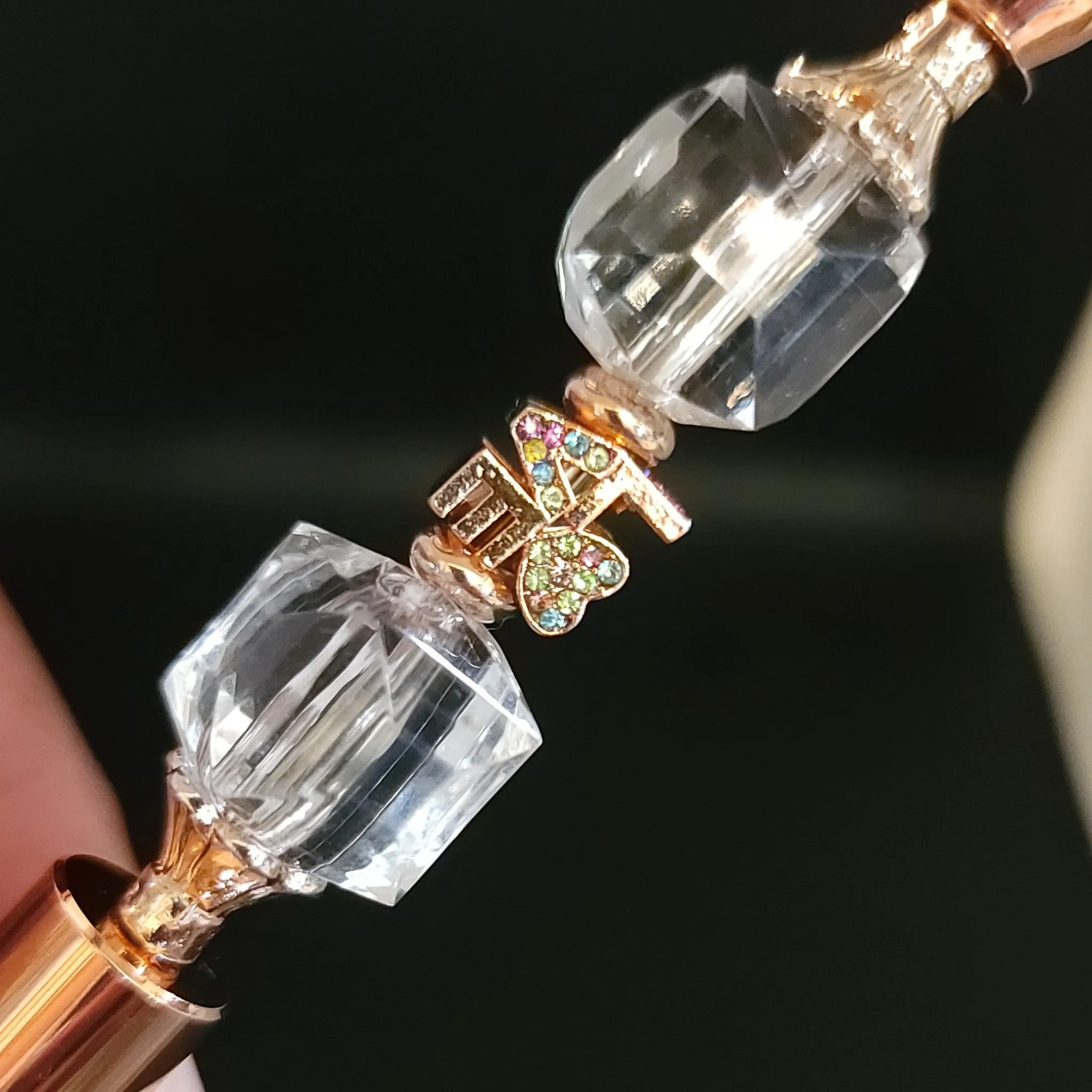 Charlotte - Crystal & Rose Gold Jeweled Pen
