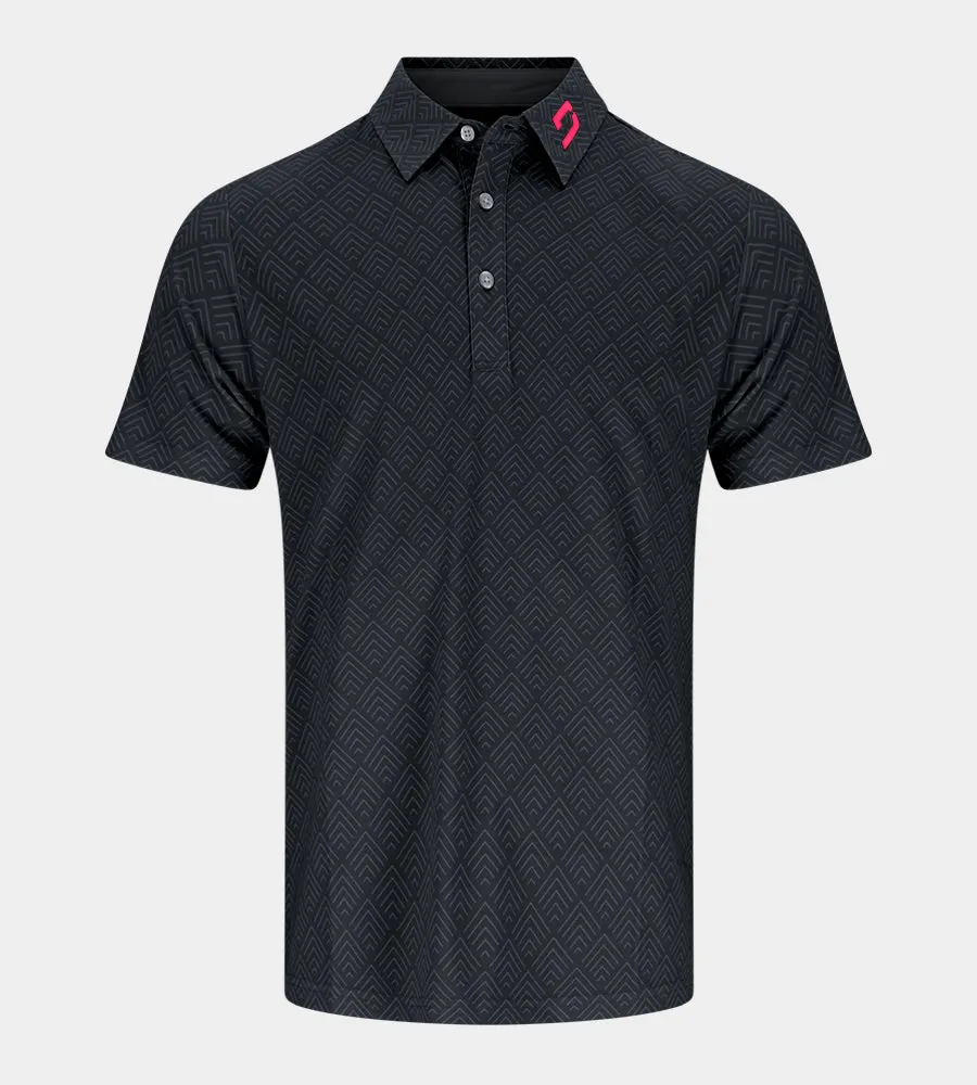 CHEVRON POLO - BLACK