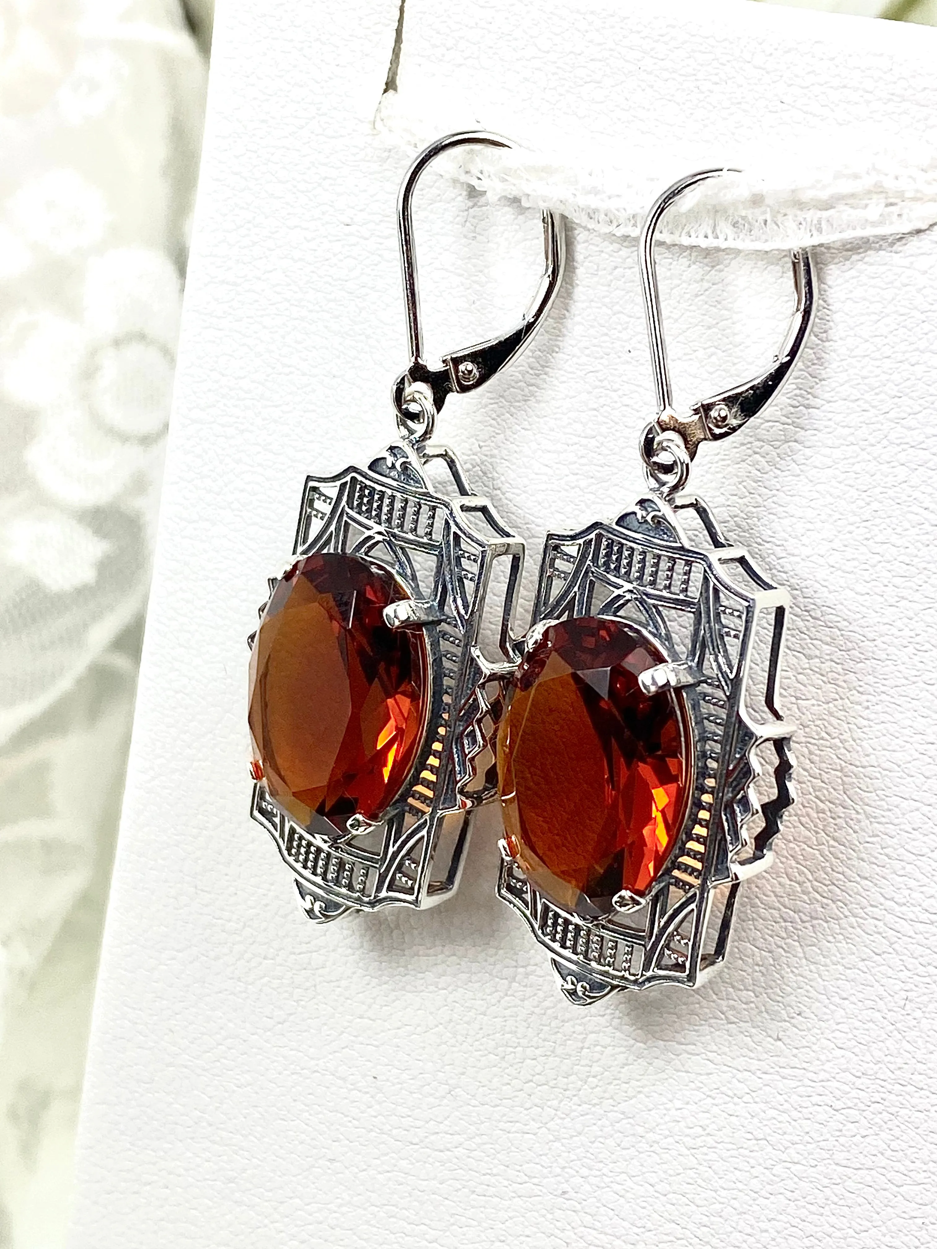 Citrine Art Deco Earrings, #E19