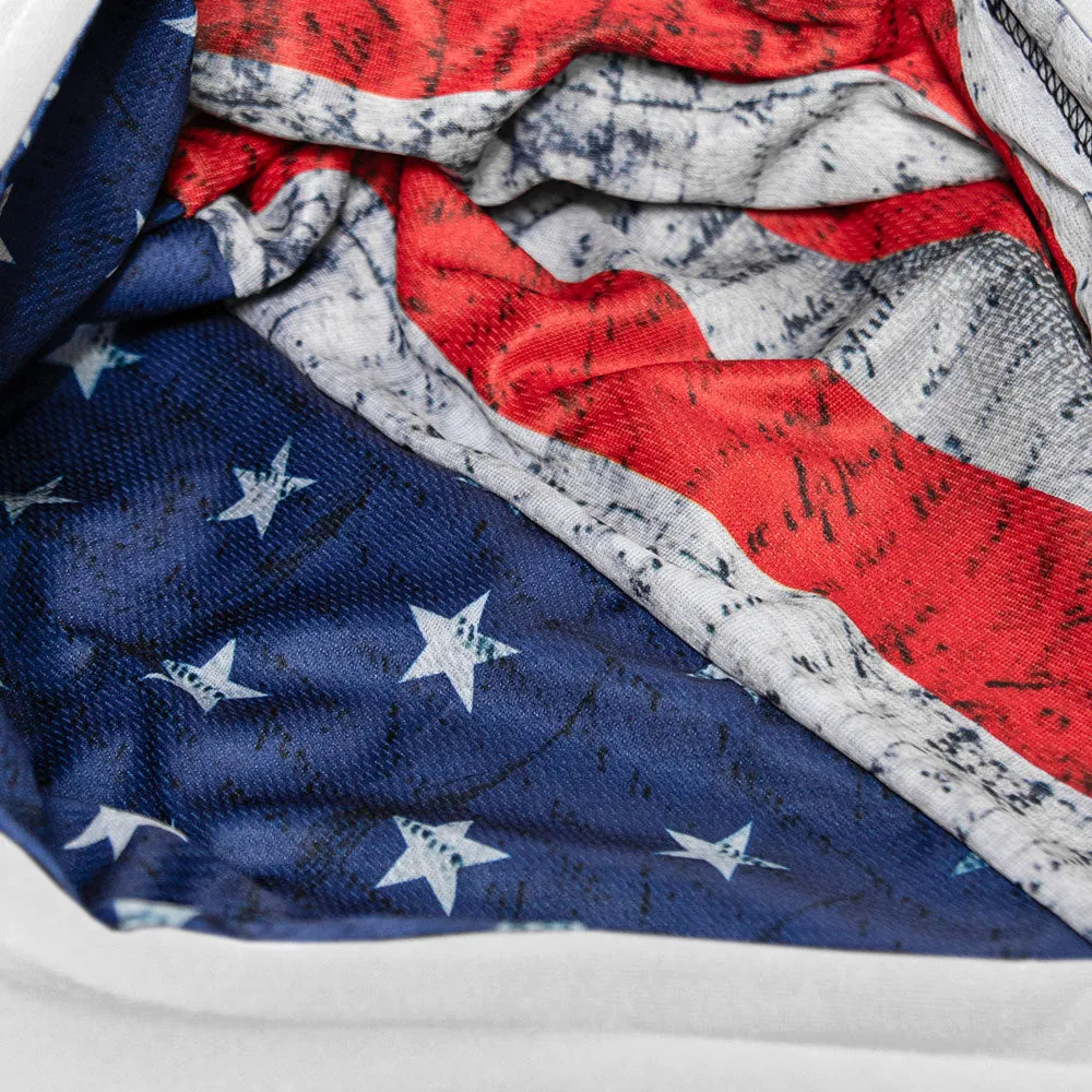 Classic Lined Hoodie | American Flag | White
