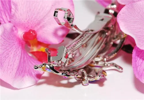 Colorful Butterfly Automatic Barrette with Swarovski Crystals