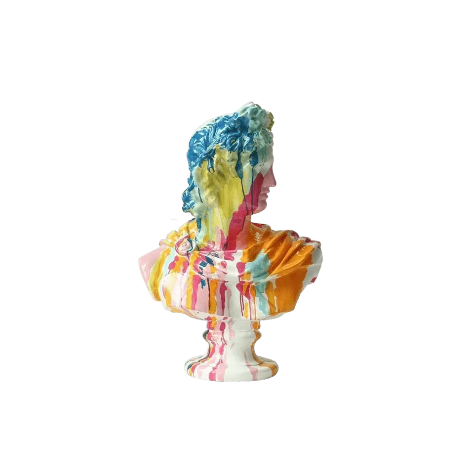 Colorful Splash Paint over David's Plaster Sculpture