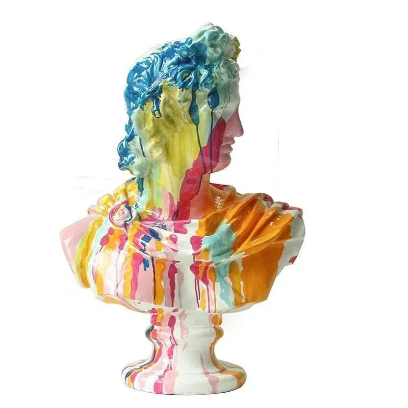 Colorful Splash Paint over David's Plaster Sculpture