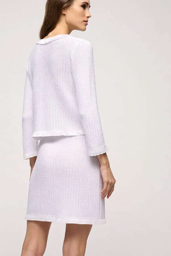 CONFORTO WHITE FRINGE KNIT JACKET