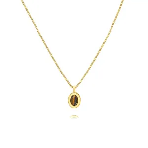 Copper Maillard Tiger Eye Stone Pendant Necklace