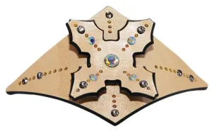 Cream Automatic Ponytail Holder with Crystal Rhinestones