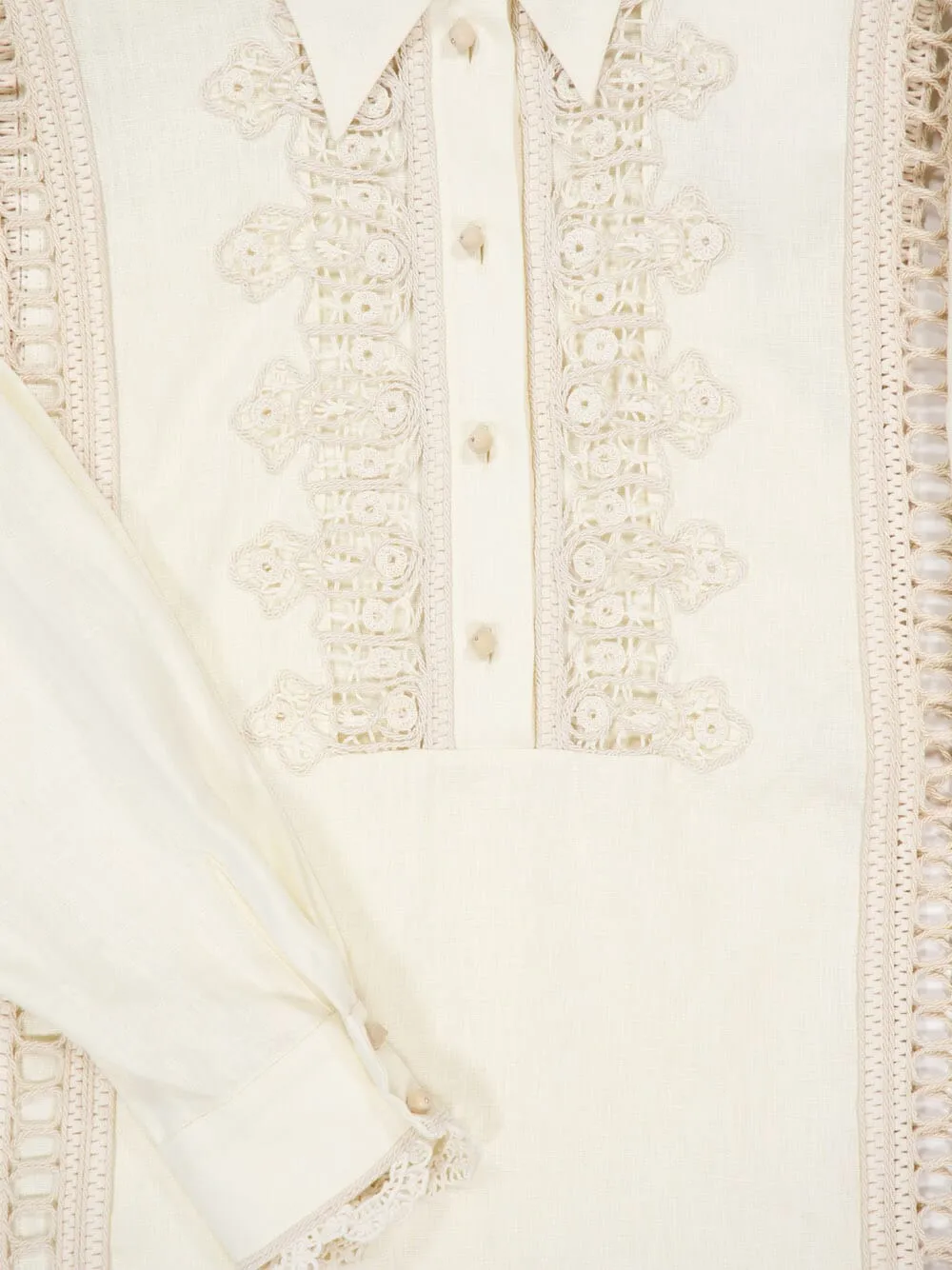 Cream Illuminate Trimmed Shirt