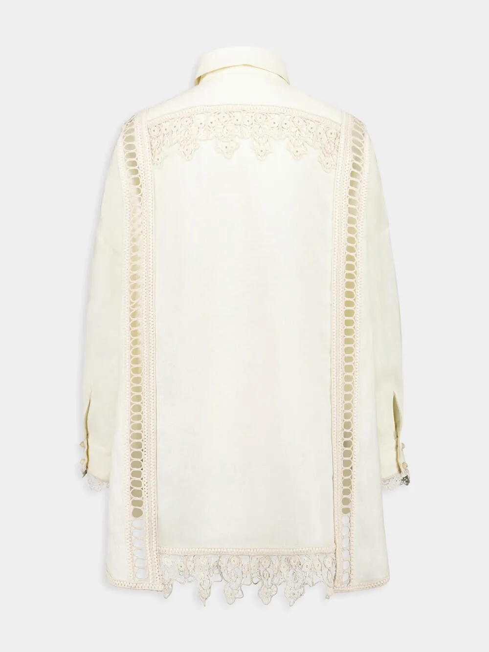 Cream Illuminate Trimmed Shirt