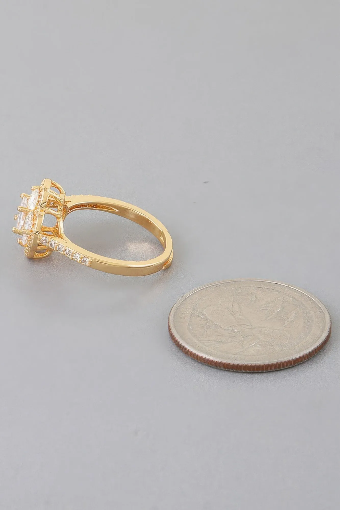 Cubic Jeweled Clover Ring