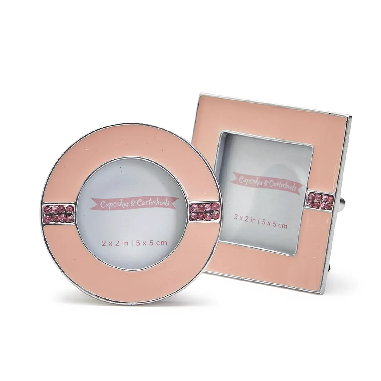 Cupcakes & Cartwheels Enamel and Jewels 2"x2" Frame - Pink