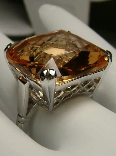 D1, Art Deco Ring, 20ct Big Huge Square Gem, Vintage Jewelry Design#D1