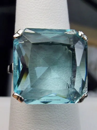 D1, Art Deco Ring, 20ct Big Huge Square Gem, Vintage Jewelry Design#D1