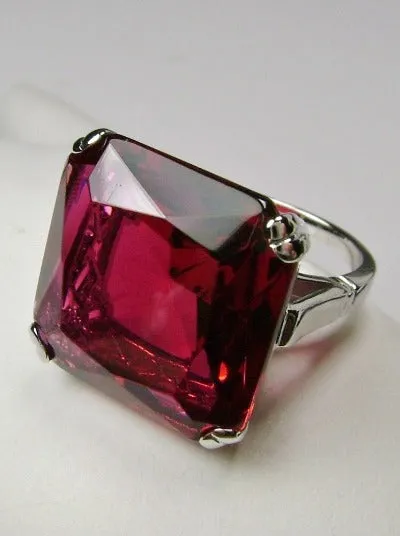 D1, Art Deco Ring, 20ct Big Huge Square Gem, Vintage Jewelry Design#D1